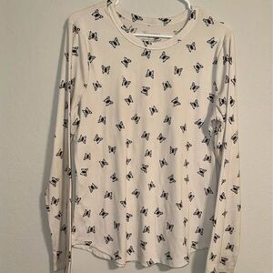 No Boundaries 2X Long Sleeve Butterfly Print Top